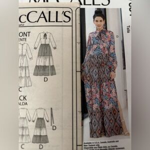 Long Sleeve Dress. McCall’s M7834 Sewing Pattern.